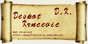 Despot Krnčević vizit kartica
